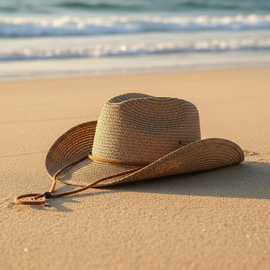 New Womens Panama Straw Weaved Sequin Windproof Sun Hat
