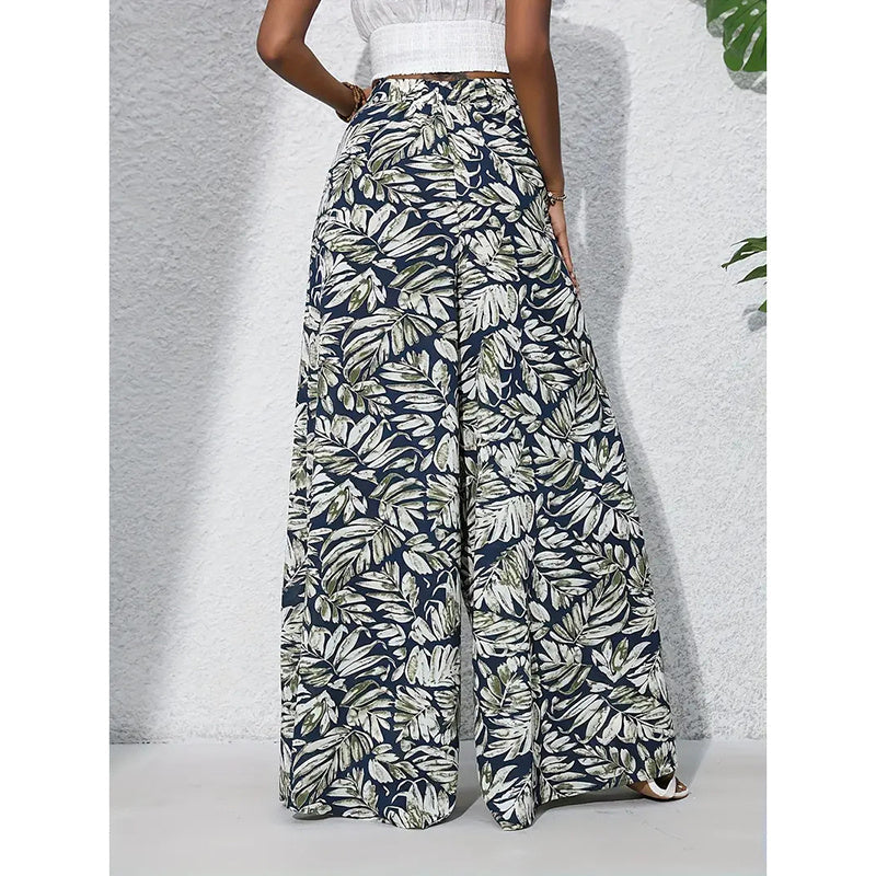 Women’s Printed High‑Waist Wide‑Leg Palazzo Pants CJ US