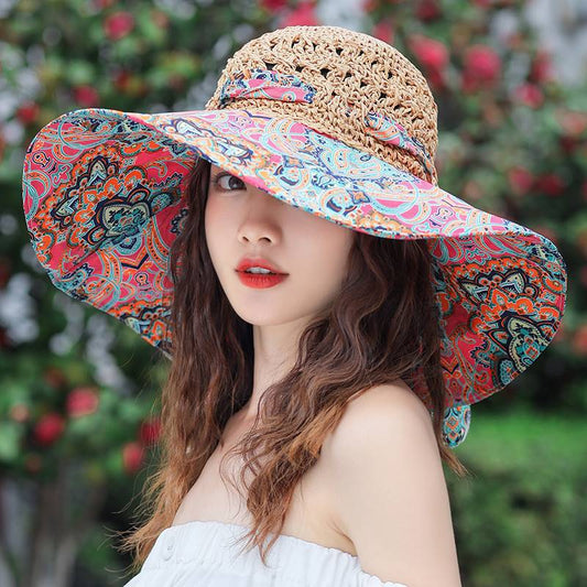 Summer Beach Sun Hat Beach Green Straw Hat For Women