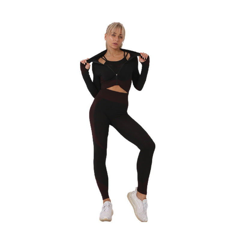 2-Piece Seamless Zip-Up Yoga Set – Workout Sets for Women FitiqueFit