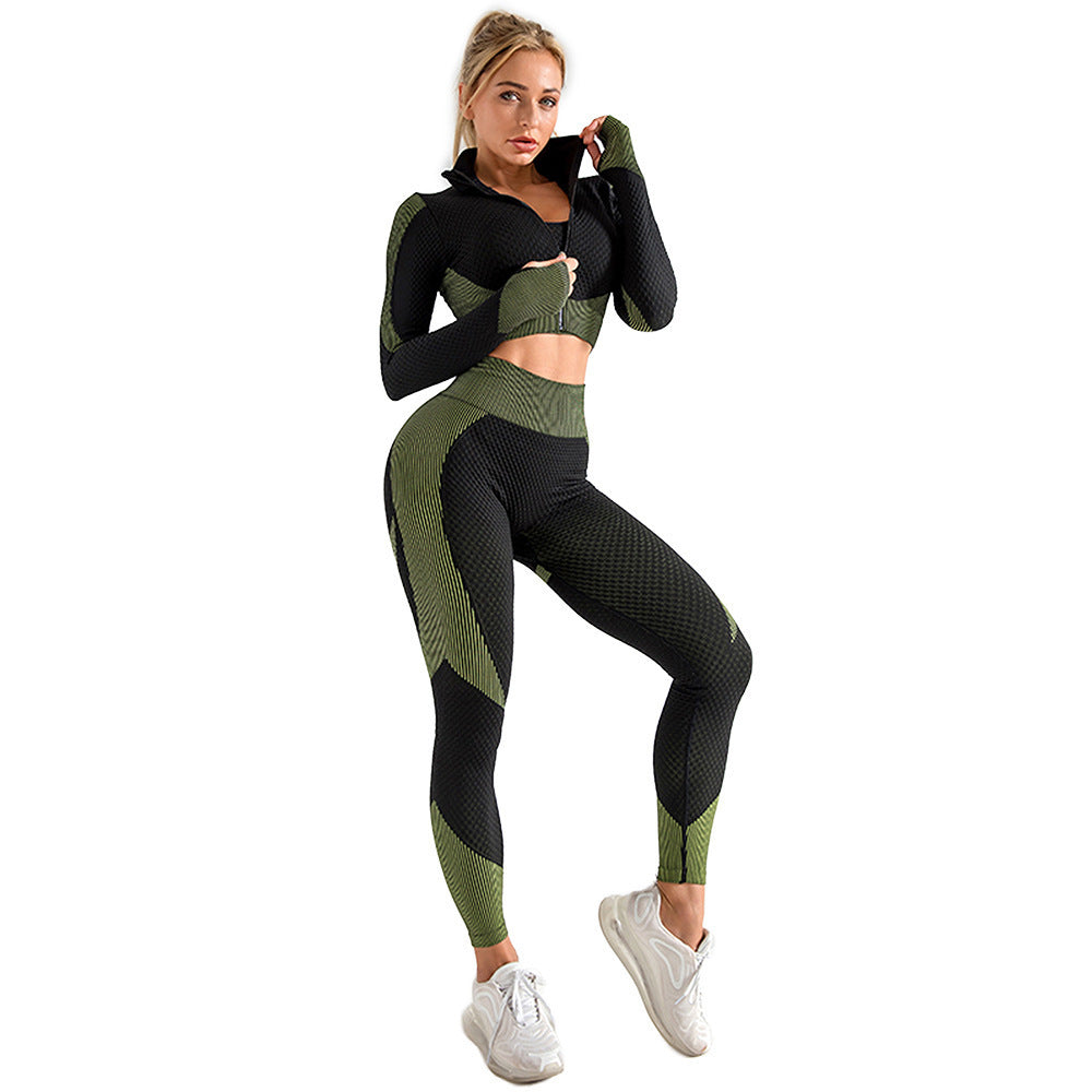 2-Piece Seamless Zip-Up Yoga Set – Workout Sets for Women FitiqueFit