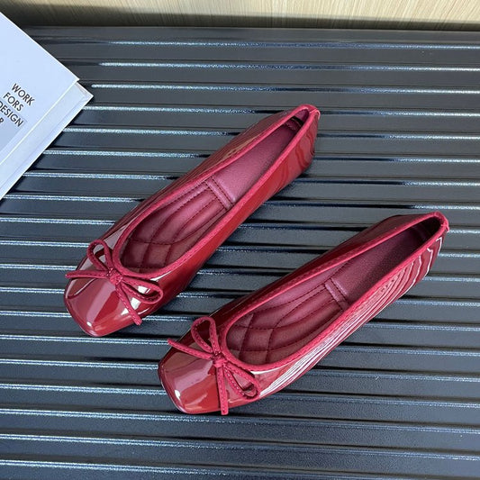 2026 New Spring Summer Women's Square Toe Flats, Korean Style Slip-On Shoes, Soft Sole, Plus Size, Casual All-Match Fashion