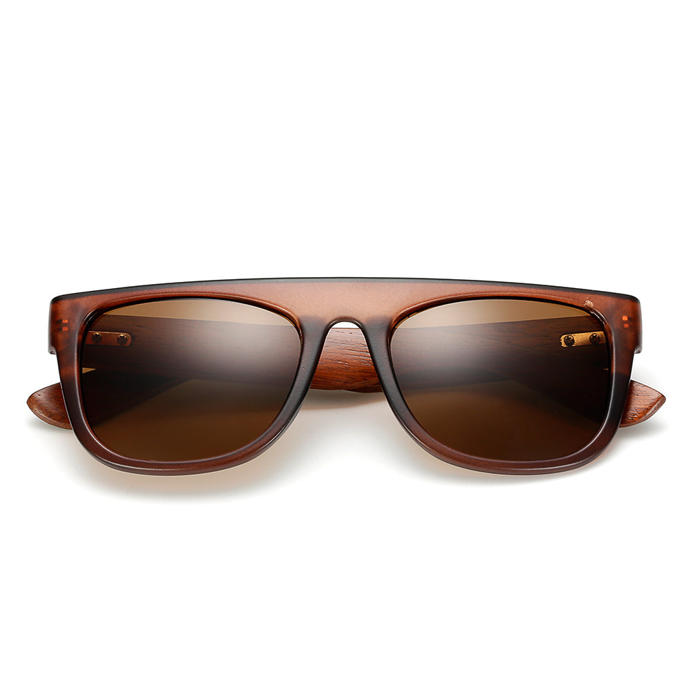 Bamboo Wooden Arms Sunglasses Men Women Black Sunglass eprolo