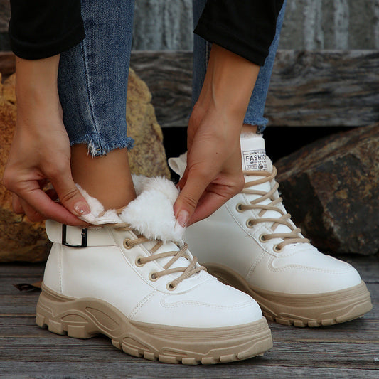 Women's Casual Mid-calf Fleece-lined, Thickened, Insulated Cotton Boots