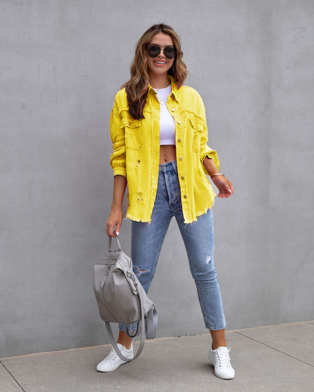Ripped Shirt Jacket Female | oversized shirts for women | Diversi