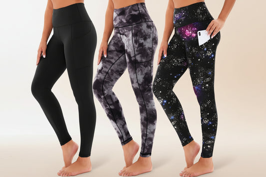 3-Pack High-Waisted Cropped Yoga Pants with Slanted Pockets CJ US
