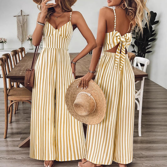 Loose-fitting Sleeveless Backless Jumpsuit For Women