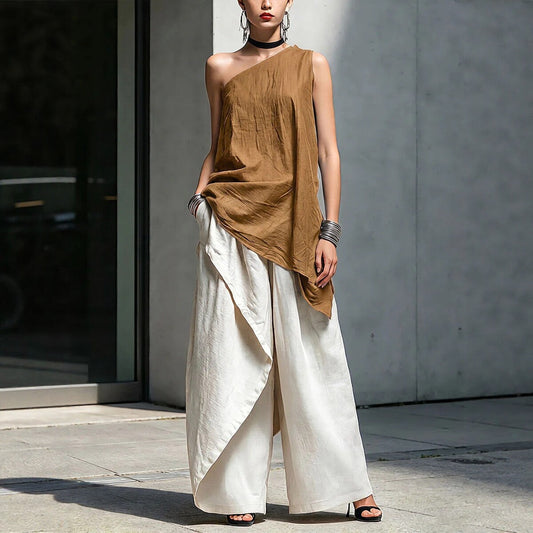 Casual Versatile Fashionable One-shoulder T-shirt