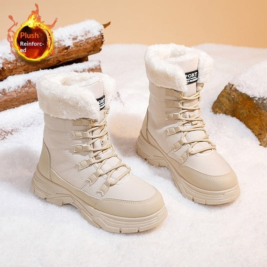 Women’s Fleece-Lined Chunky Sole Shoes – Warm Casual Winter Comfort Shoes - FitiqueFit
