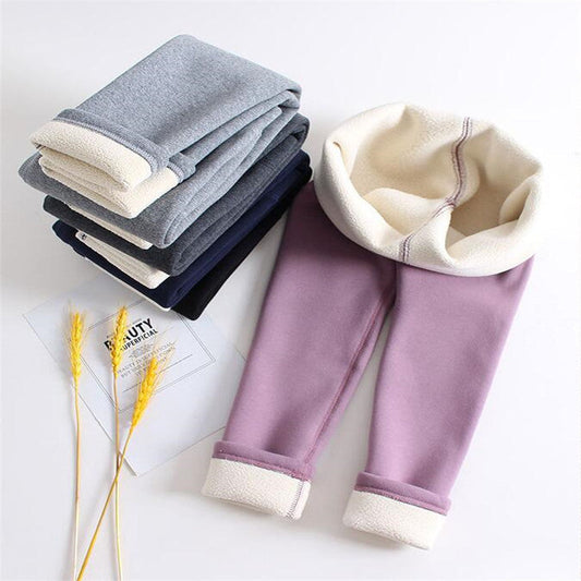 Girls' Wool Lined Thickened Leggings