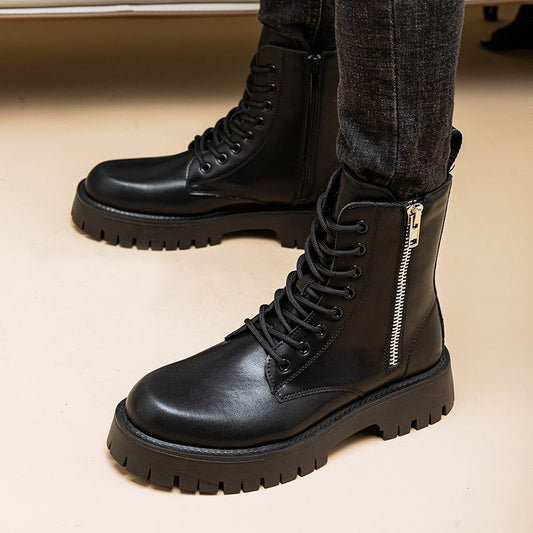 Martin Boots Men's Leather High-top Leather Shoes