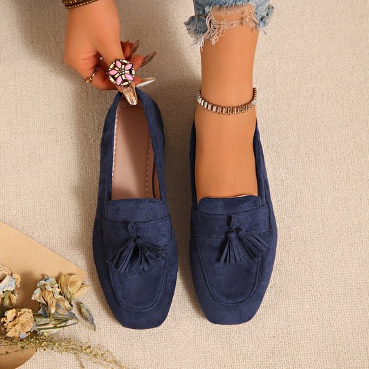 SpringAutumn Square Toe Slip On Casual Loafer Shoes