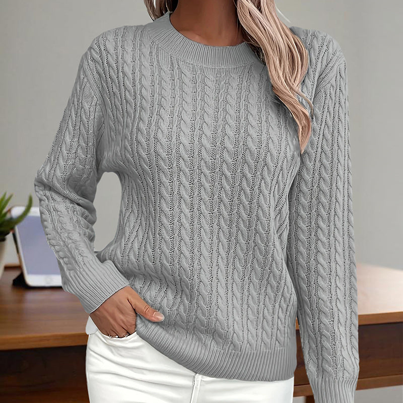 Women’s Textured Crew‑Neck Pullover Top CJ US