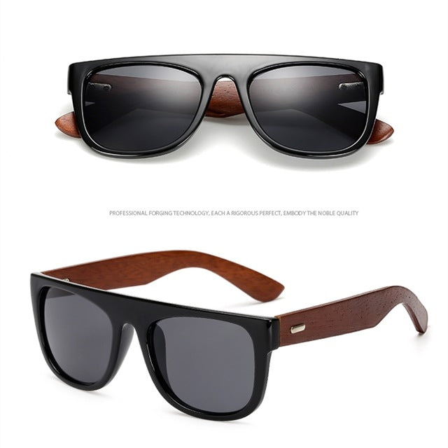 Bamboo Wooden Arms Sunglasses Men Women Black Sunglass eprolo