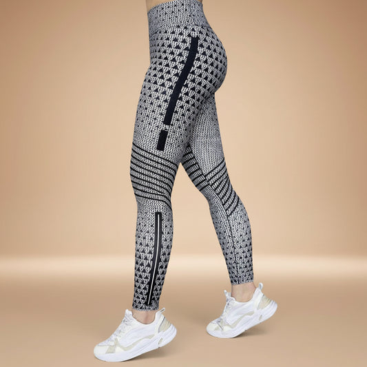 High Elastic Printed Yoga Pants for Women, High Waist, Tummy Control, Fitted Leggings, Gym Workout Bottoms