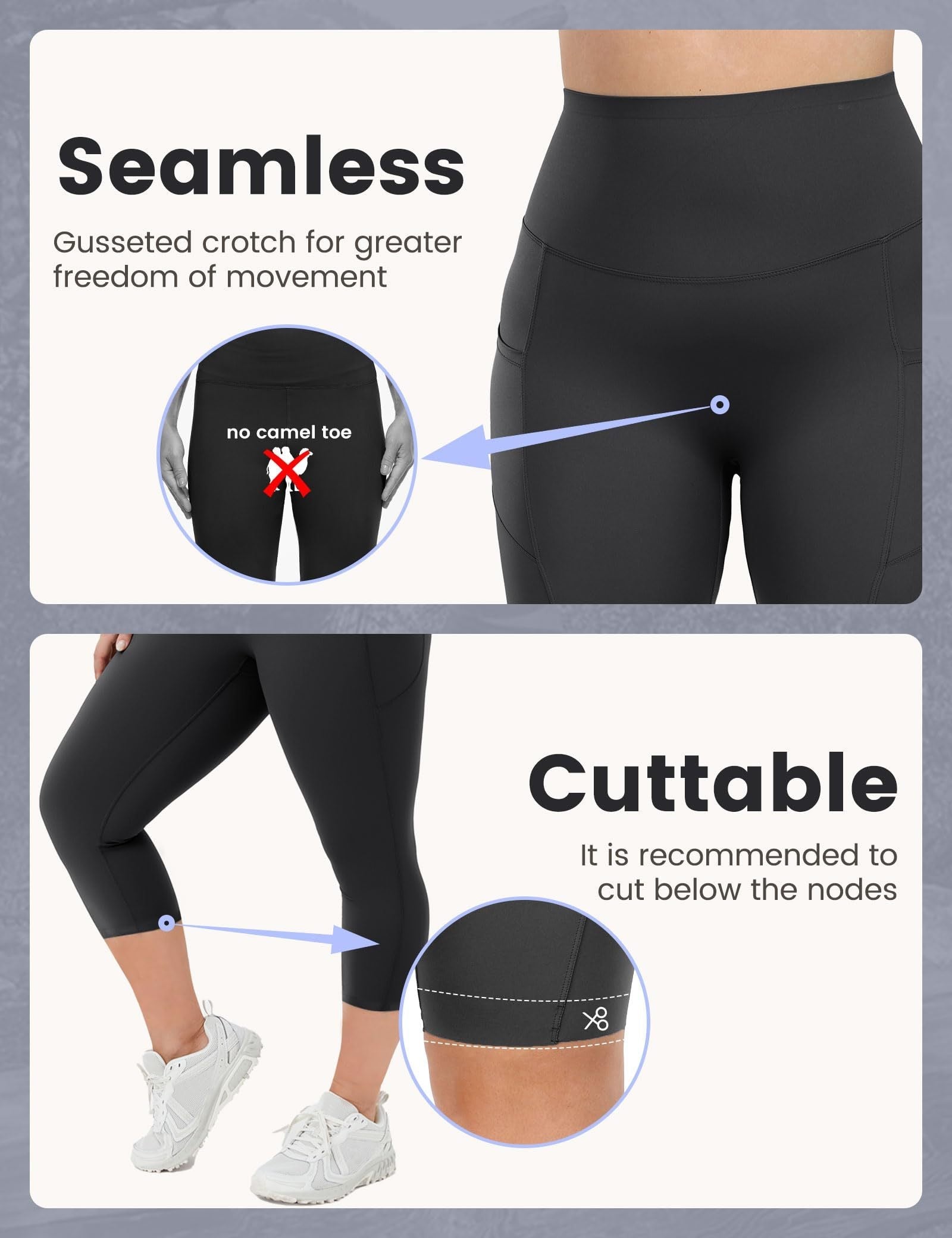 High-waisted cropped yoga pants with pockets CJ US