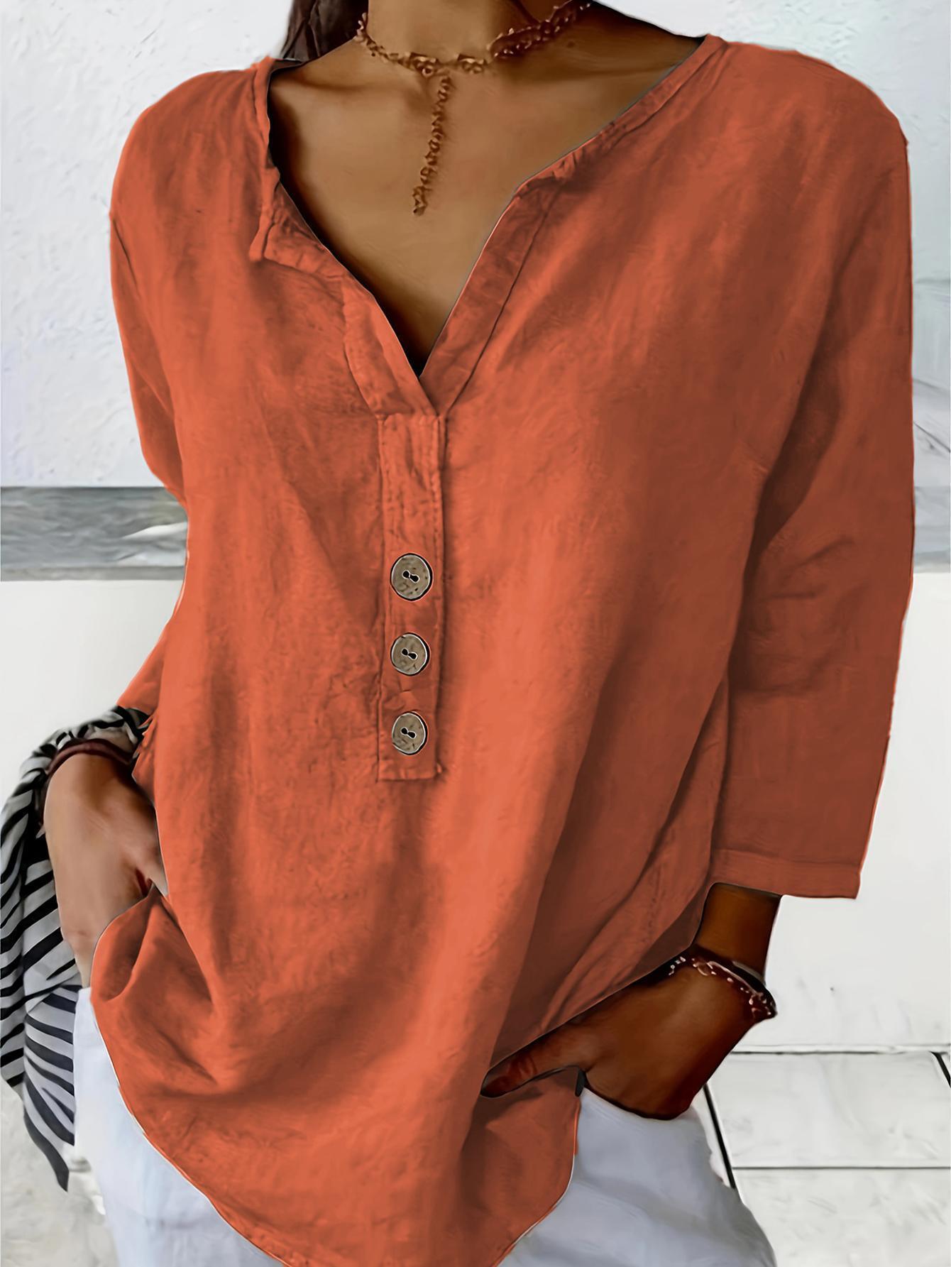 Modern Notched-Collar Button-Down Shirt – Relaxed Chic Staple CJ US