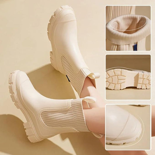 Women’s Waterproof Mid-Tube Rain Boots – Non-Slip Rubber Boots