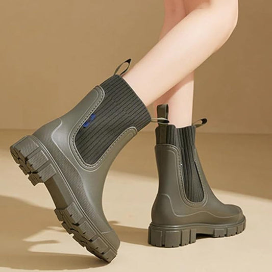 Women’s Waterproof Mid-Tube Rain Boots – Non-Slip Rubber Boots