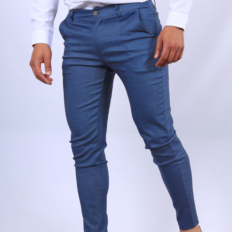 👔 Men's Slim Fit Button Trousers – Versatile Office & Casual Wear FitiqueFit