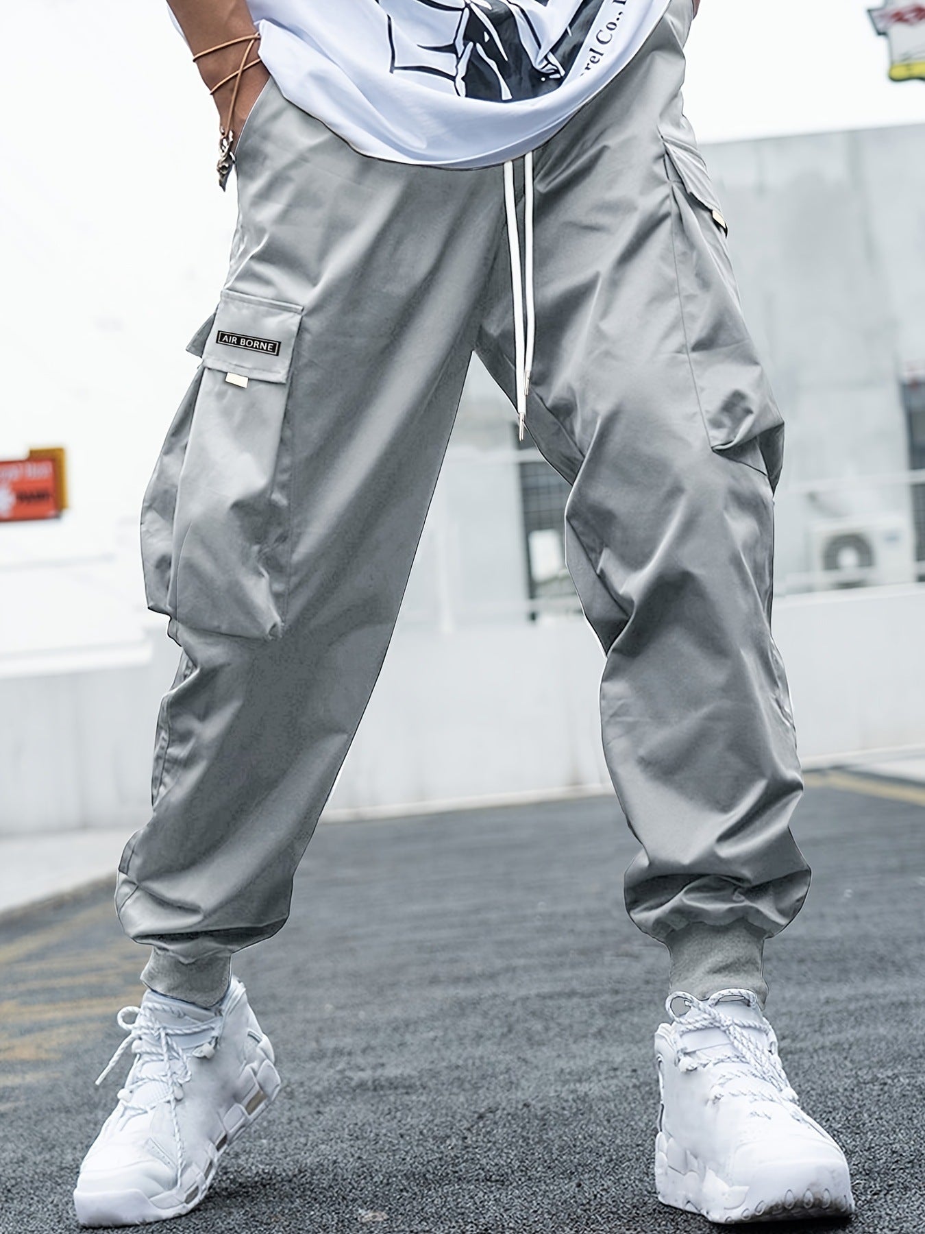 Men’s Multi‑Pocket Drawstring Cargo Pants CJ US
