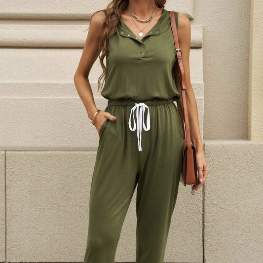 Women’s Off‑Shoulder Button Top & Pocket Pants Set CJ US