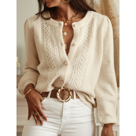 Women's 2025 Trendy Cardigan Sweater Long Sleeve Open Front, Button Down Jacket Style Fall Knitwear CJ US