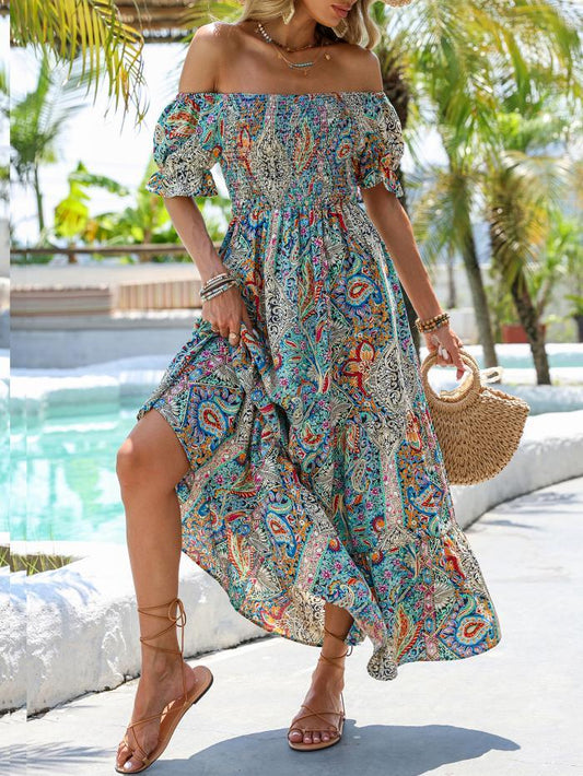 Women’s Paisley One‑Shoulder Maxi Dress Diversi Fashion™