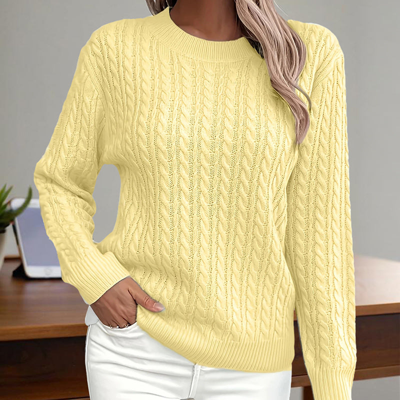 Women’s Textured Crew‑Neck Pullover Top CJ US