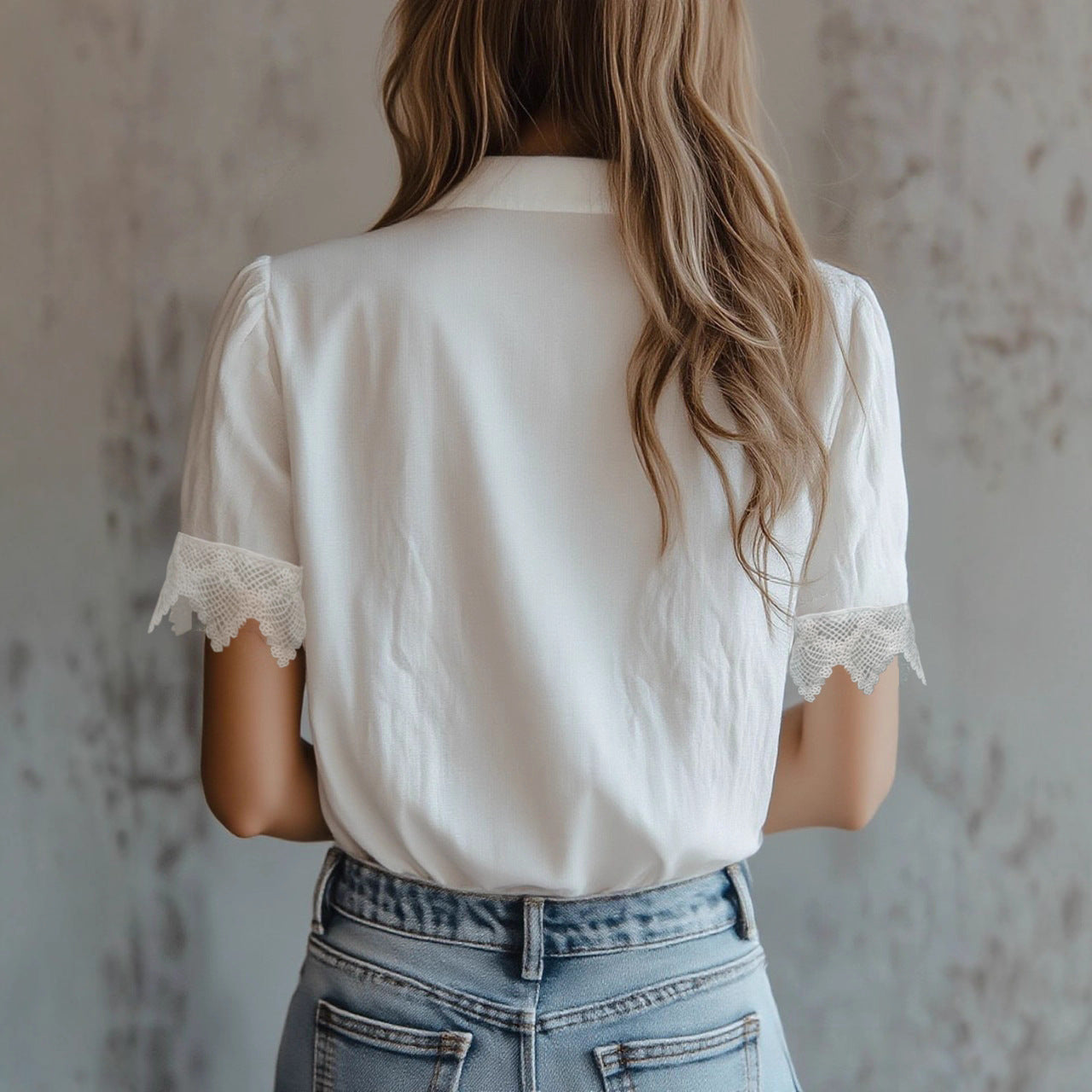 Spliced Lightweight Short-sleeve Chic Top