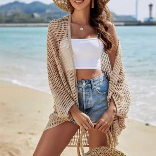 Vacation Shawl Women's Outerwear Hollow-out Cardigan Sun-protective Garment