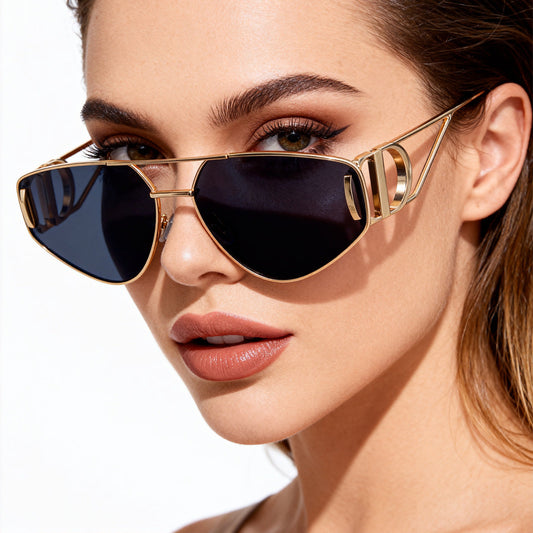New Fashion Cat Eye Sunglasses for Women, Trendy and Stylish Outdoor Street Sun Protection Sunglasses for Women