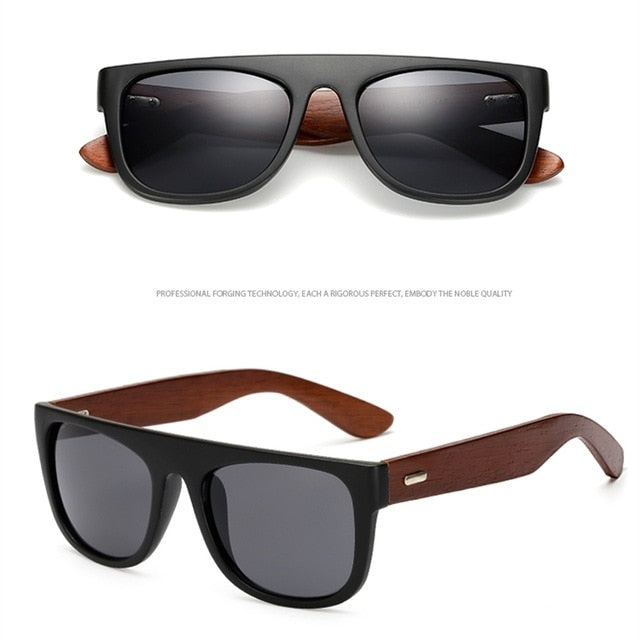 Bamboo Wooden Arms Sunglasses Men Women Black Sunglass eprolo