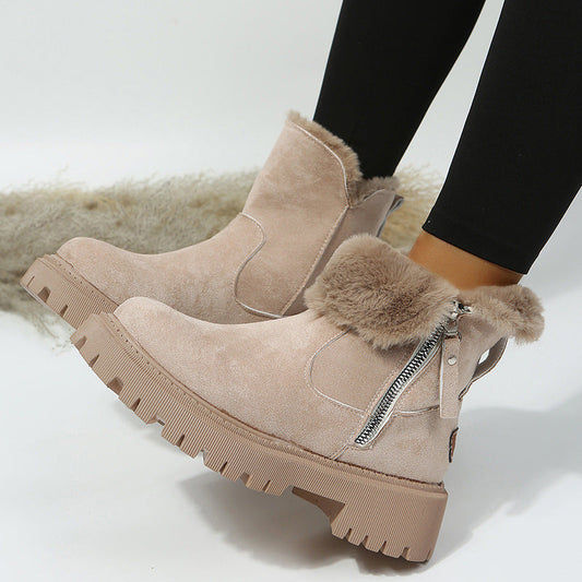Snow Boots Velvet Warm Cotton Shoes Plus Size CJ