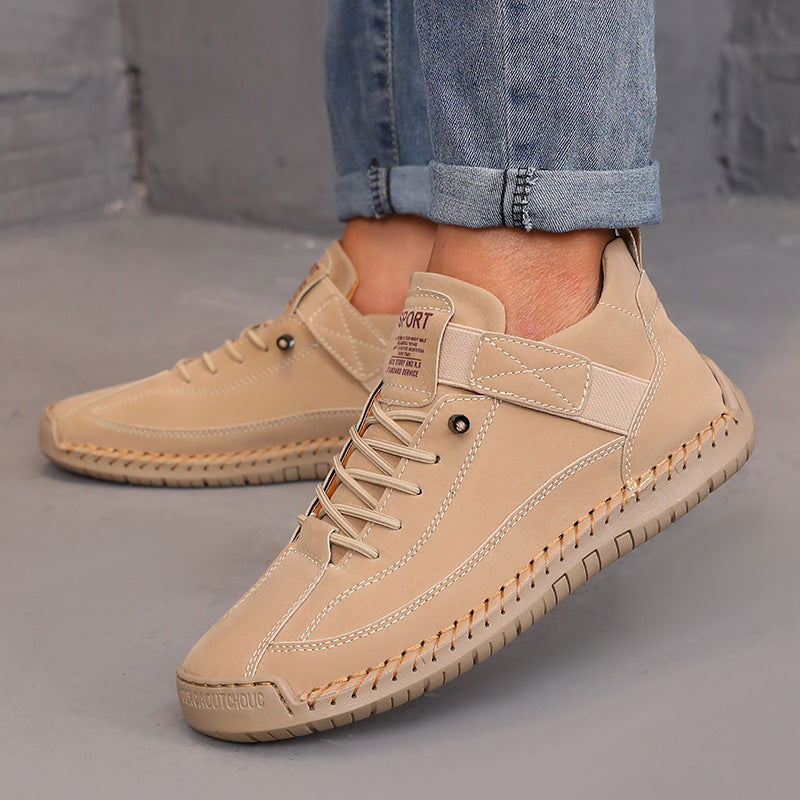 Women's Color Matching Fashion Leather Outdoor Casual Boots CJ