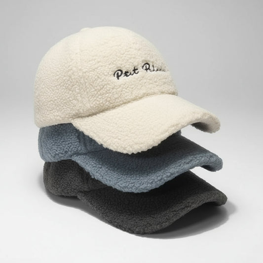 New Lamb Wool Hat for Women Autumn and Winter Korean Style Warm Sun Hat Plush Baseball Cap Winter Baseball Cap FitiqueFit