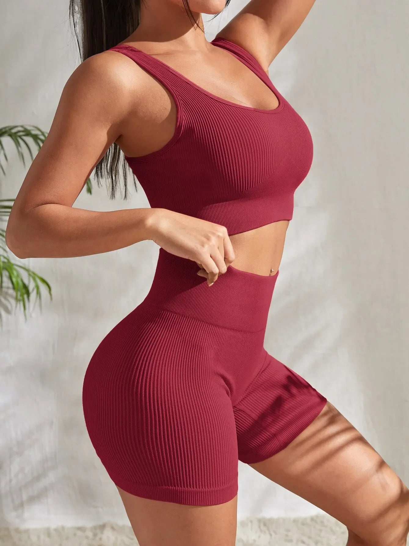 Women's Seamless Ribbed Yoga Set FitiqueFit