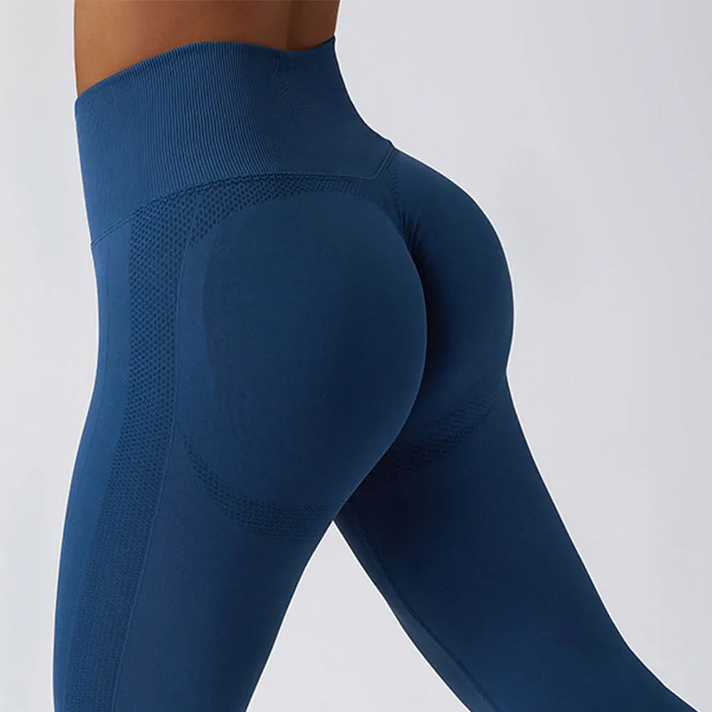 Seamless Ribbed Yoga Leggings – Tummy Control Fit FitiqueFit
