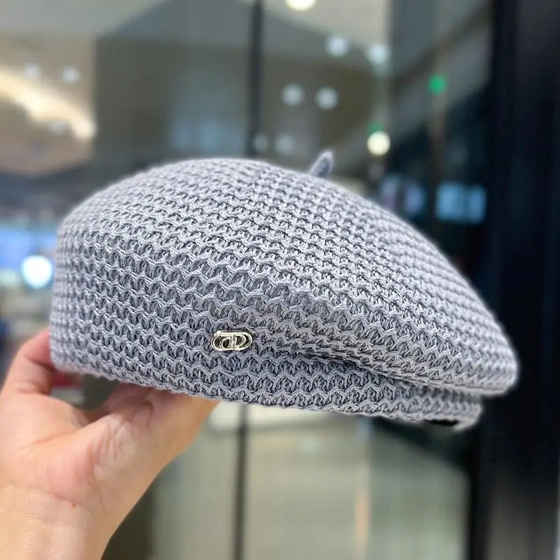 Women’s Pleated Paper Straw Beret FitiqueFit