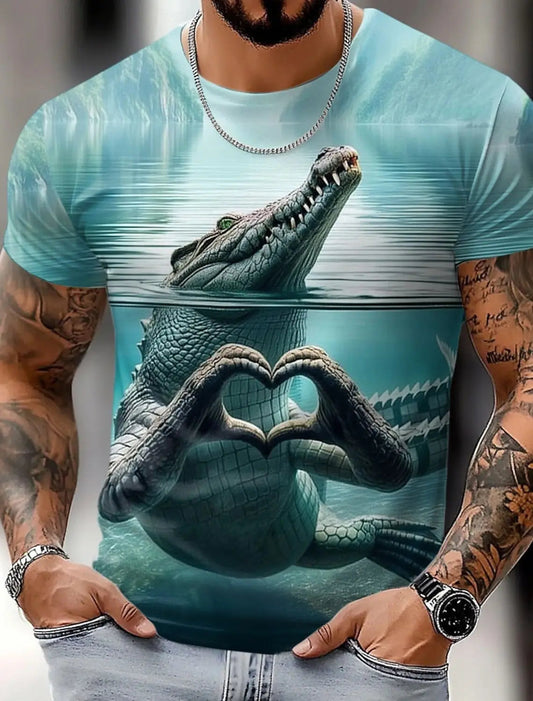 🦁 3D Animal Print Funny T-Shirt – Bold Summer Streetwear FitiqueFit