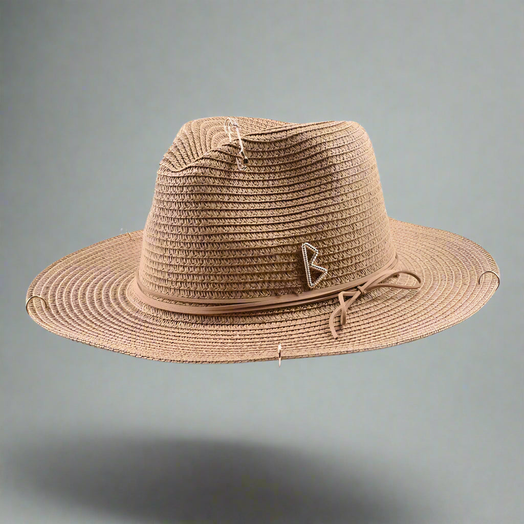 Unisex Metal Letter Straw Panama Hat FitiqueFit