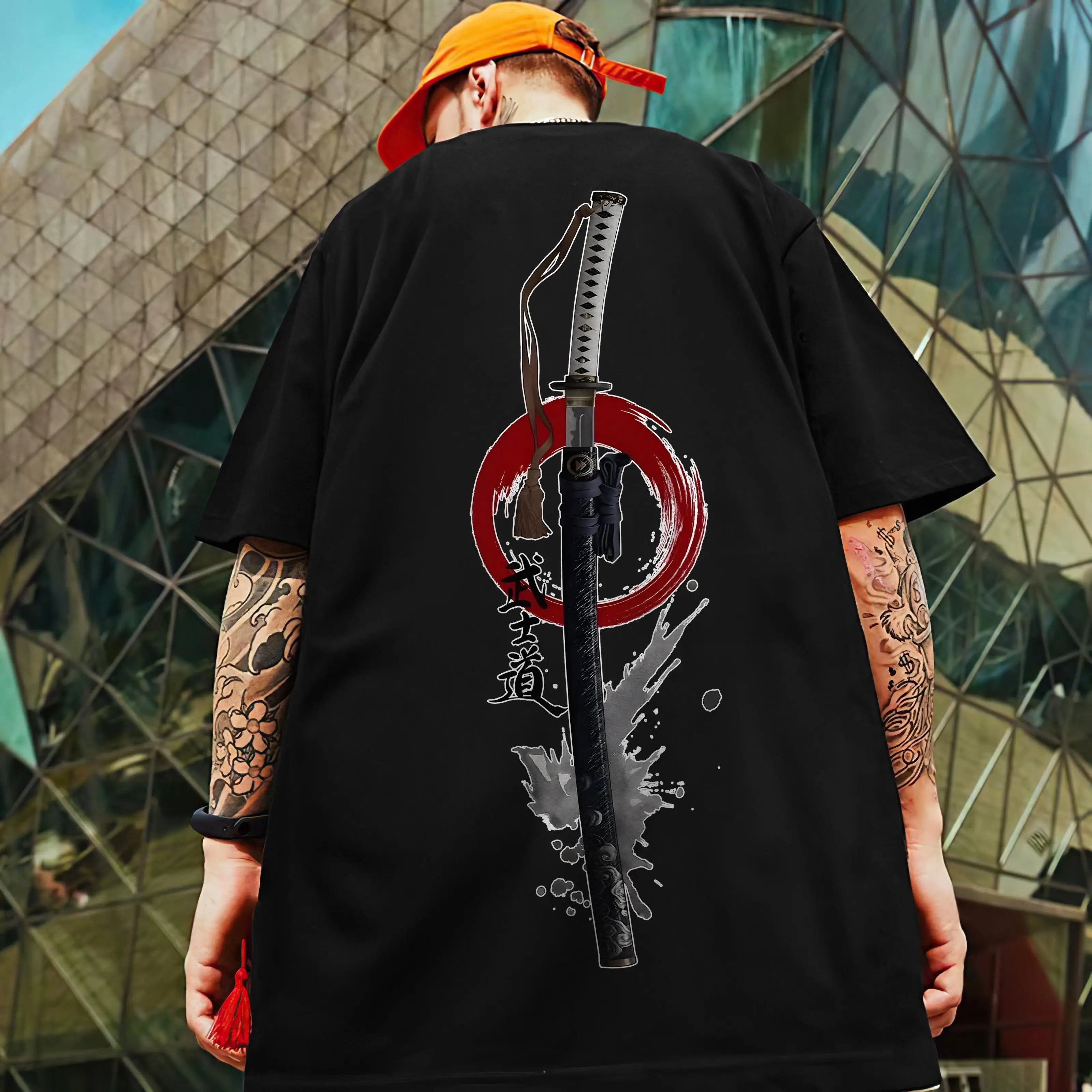 🗡️  3D Samurai Knife Print Oversized T-Shirt FitiqueFit