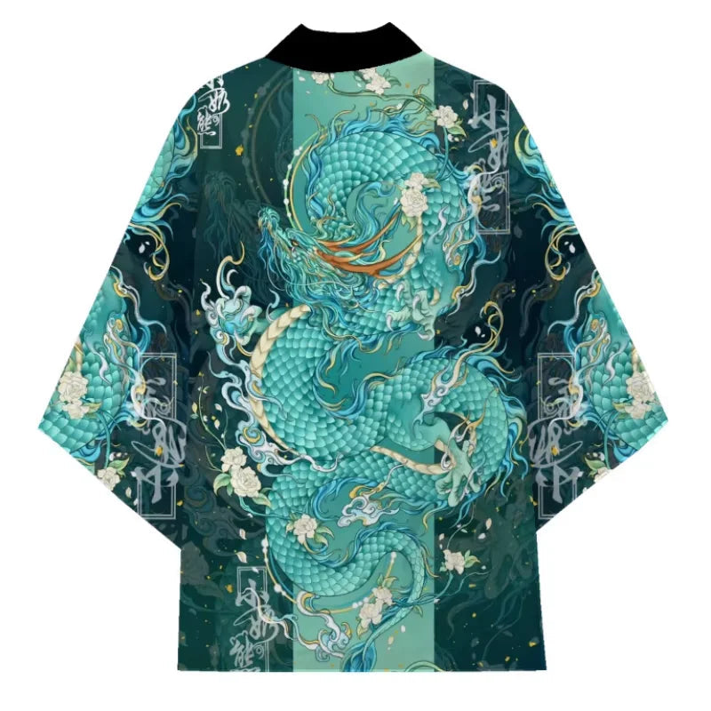 🐉 Summer Japanese Style Anime Dragon Print Haori Yukata FitiqueFit