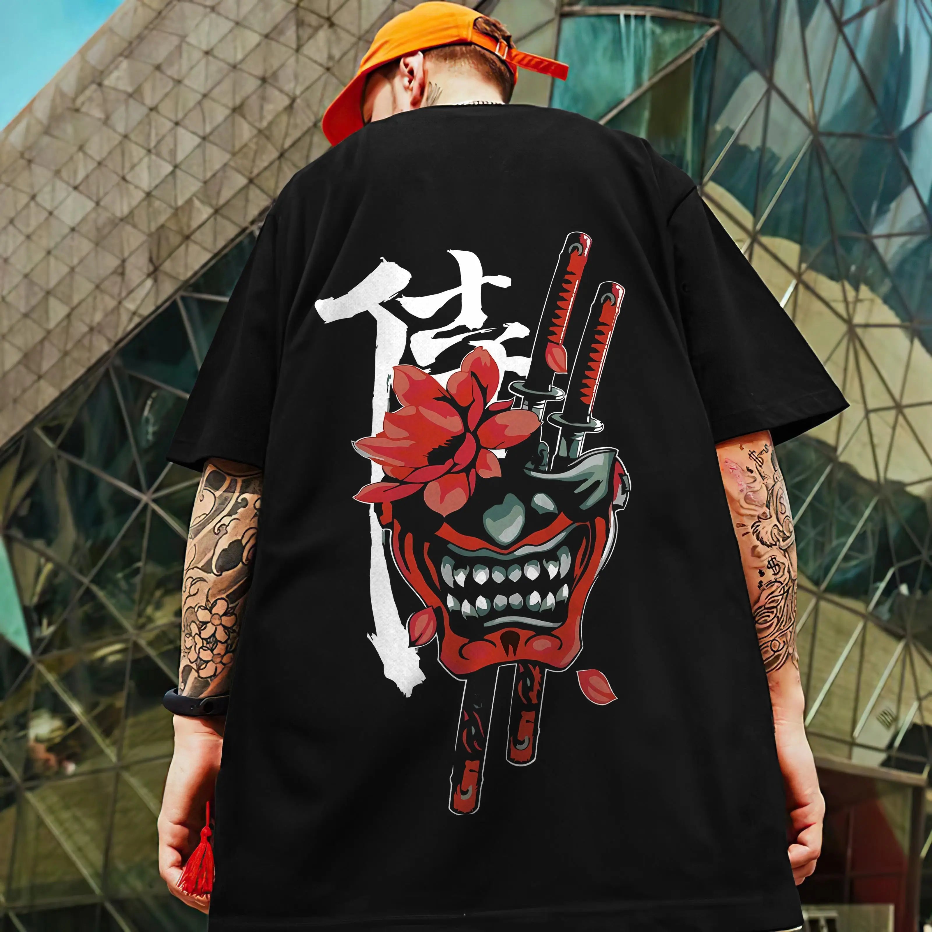 🗡️  3D Samurai Knife Print Oversized T-Shirt FitiqueFit