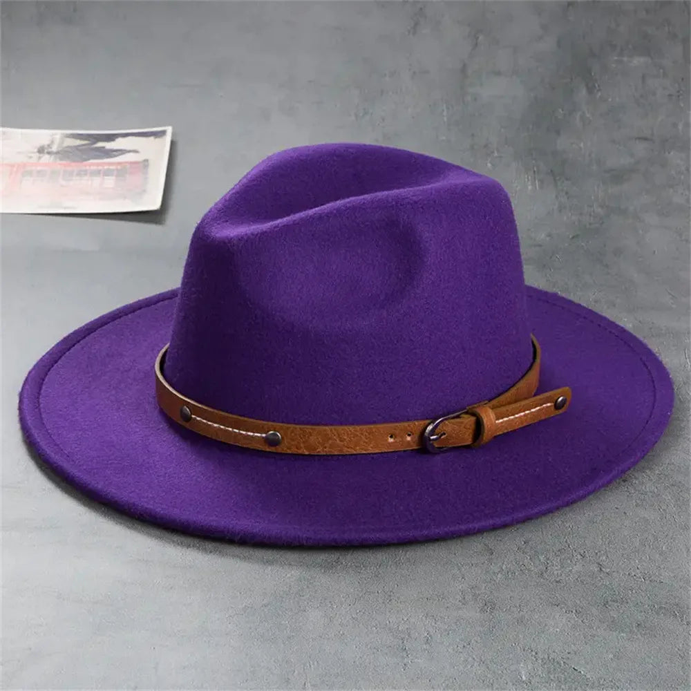 Unisex Wool Fedora – Flat-Brim Felt Hat for Fall & Winter FitiqueFit