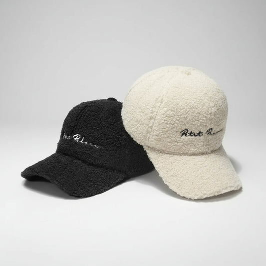 New Lamb Wool Hat for Women Autumn and Winter Korean Style Warm Sun Hat Plush Baseball Cap Winter Baseball Cap FitiqueFit