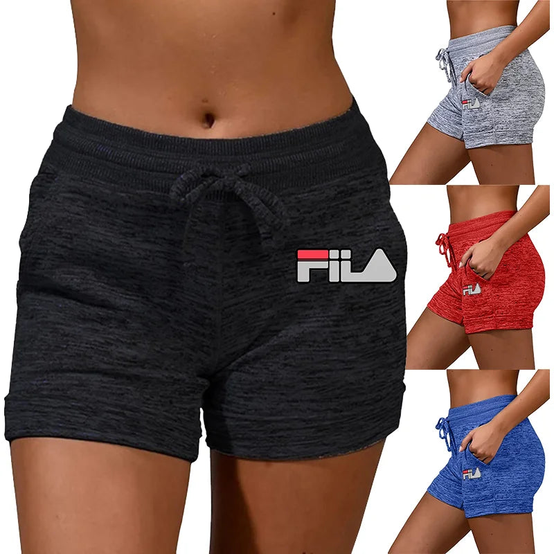 Nordic Letter Yoga Shorts | Abstract FIIA-Inspired Print Workout Pants FitiqueFit