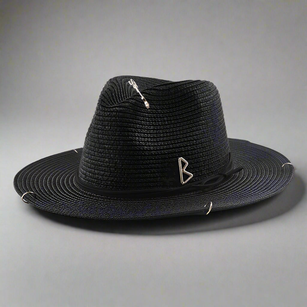 Unisex Metal Letter Straw Panama Hat FitiqueFit