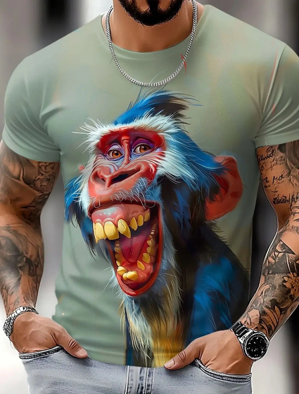 🦁  3D Animal Print Funny T-Shirt – Bold Summer Streetwear FitiqueFit