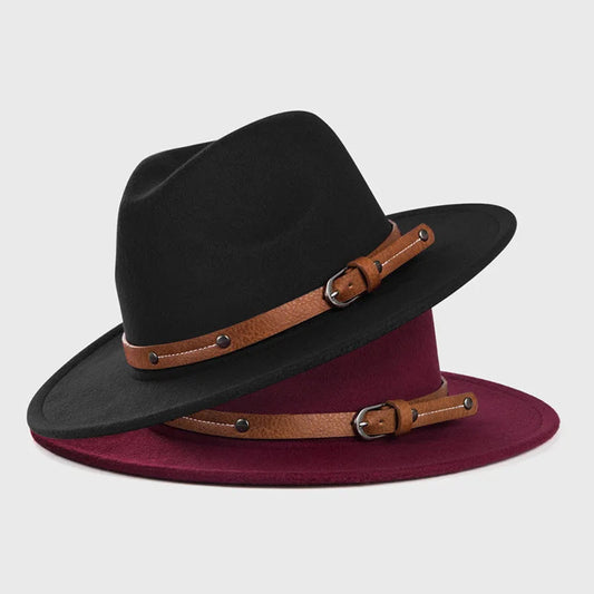 Unisex Wool Fedora – Flat-Brim Felt Hat for Fall & Winter FitiqueFit